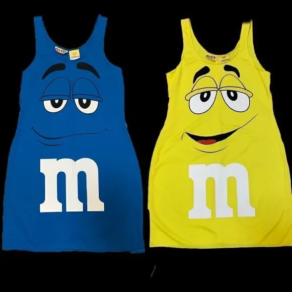 New Yellow M&M fitted Stretchy dress/costume One size fits most - Picture 4 of 11
